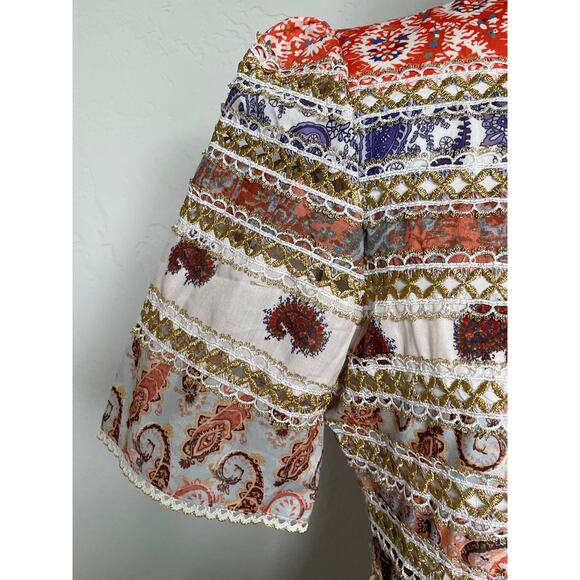 Beulah Mini Dress Striped Paisley Patchwork Small - Picture 8 of 13